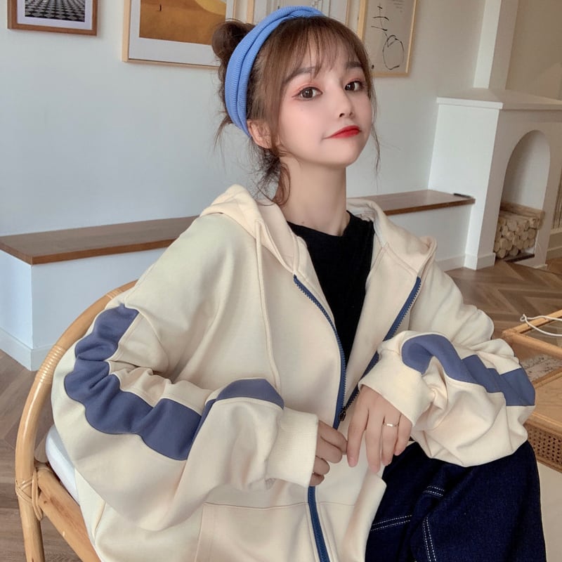 フード付きセーター 女性 韓国ファッション ジャケット アウター 可愛い カジュアル コーデ Luluca 韓国トレンドファッション Luluca-ルルカ-