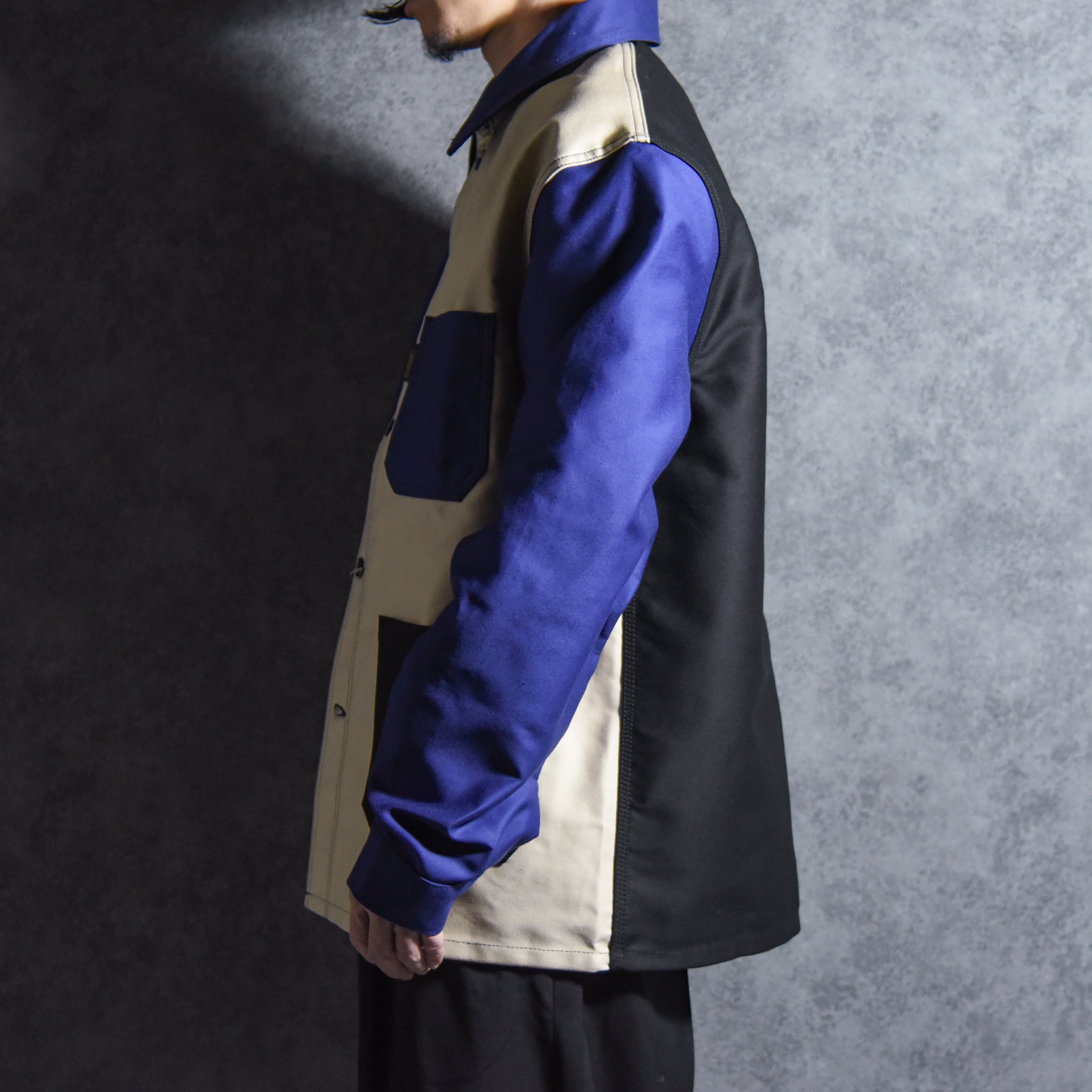 LA BOUREURラブルール 仏製 ワークジャケット 38 ネイビー BY別注 Le Laboureur】 FRENCH WORK JACKET Moleskin フレンチワーク