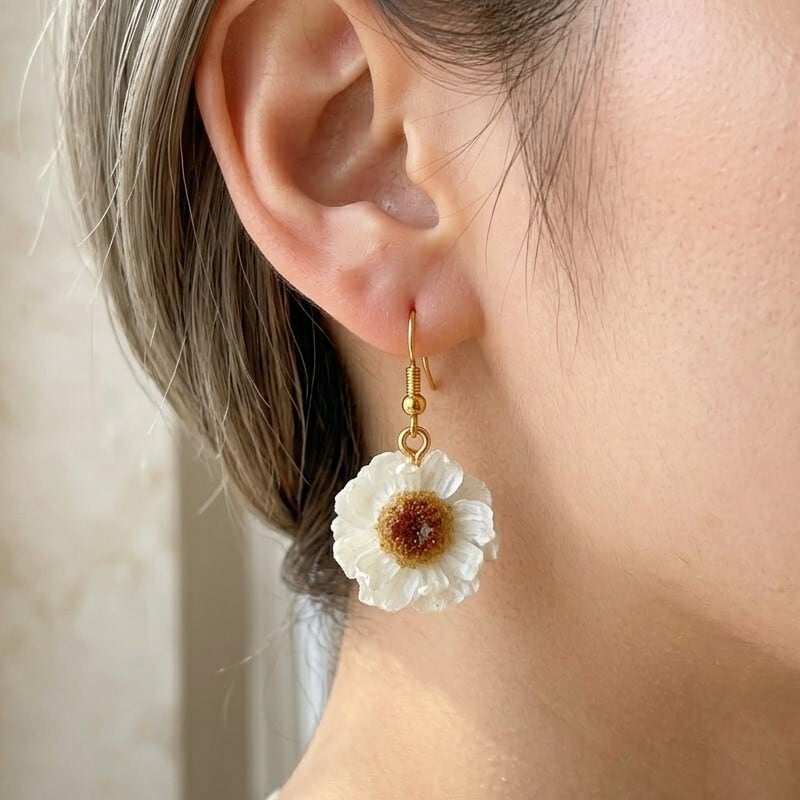 花かんざしの耳飾り ドライフラワーのピアス | Épanoui ｜自然素材の