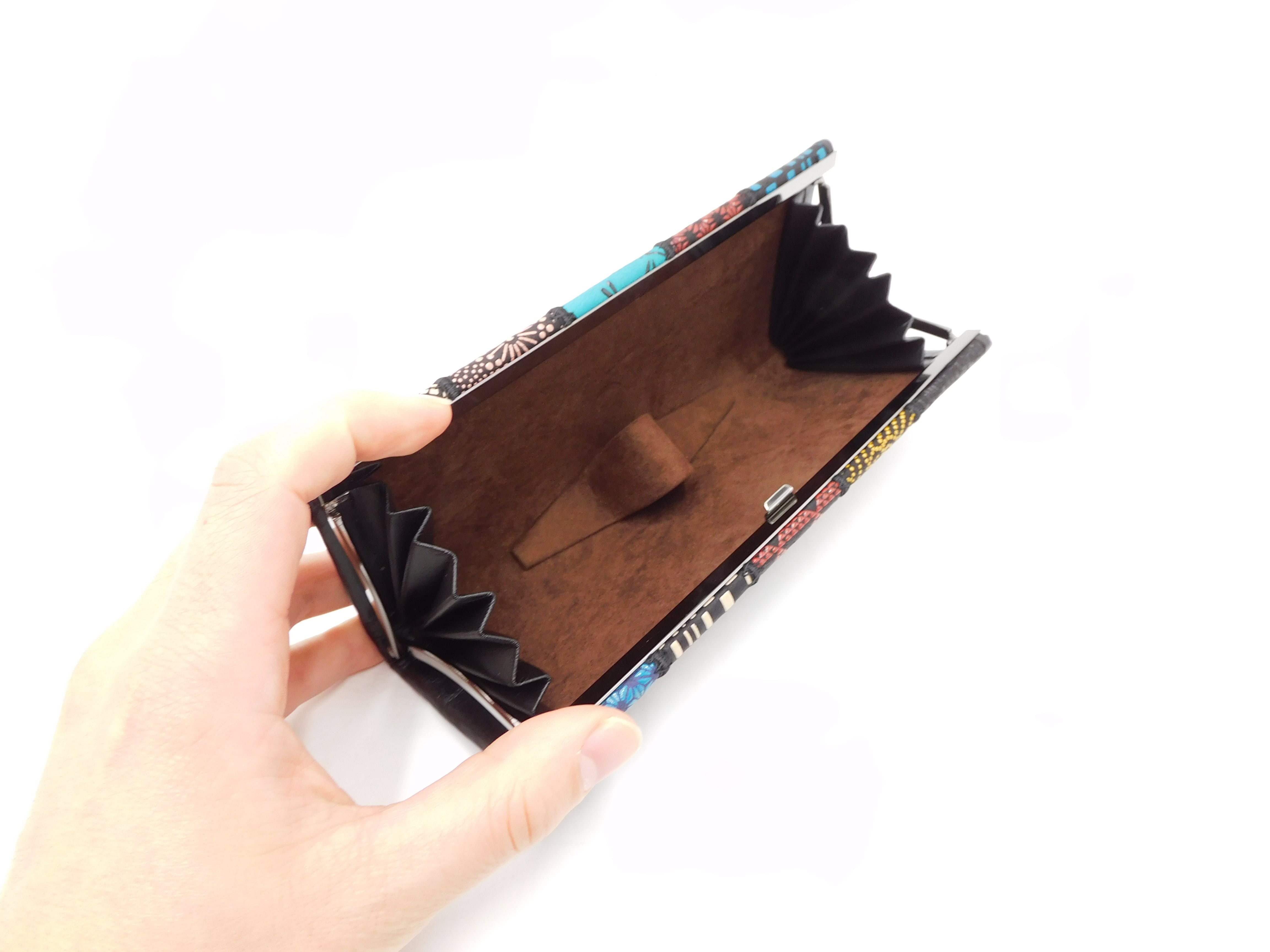 パッチワーク印傳 ワンタッチ眼鏡ケース マルチカラー | 前川印傳