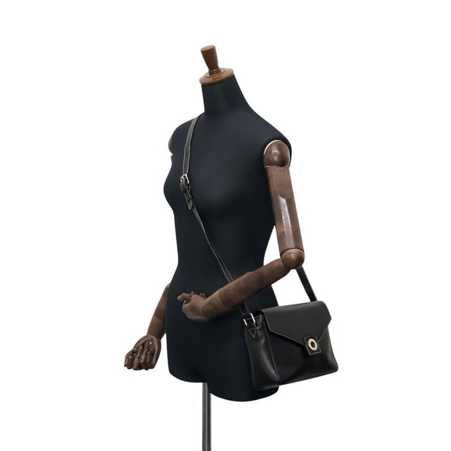 CELINE セリーヌ ショルダーバッグ ブラック サークルロゴ レザー vintage ヴィンテージ オールド e3r52b