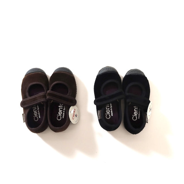 Cienta ベロアワンストラップシューズ 956075