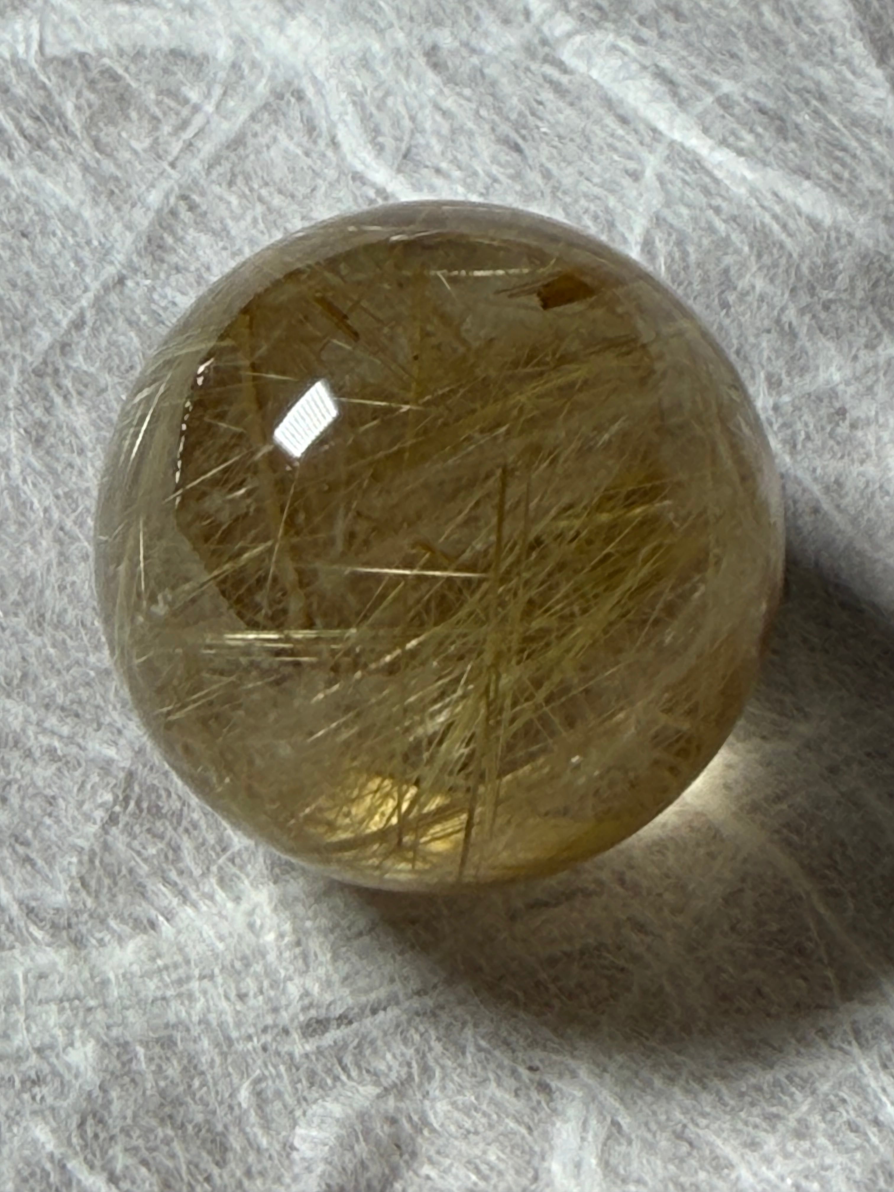 ゴールドルチルクォーツ 虹入り丸玉 約39.5mm | 天然石 Kanon stone