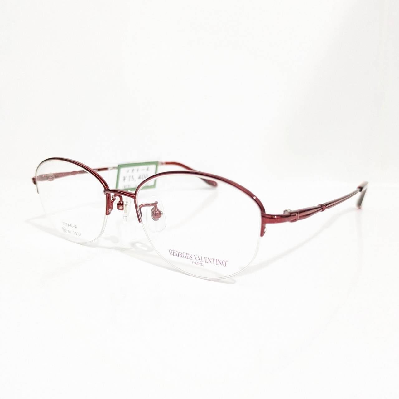 【GEORGES VALENTINO】オーバルナイロールフレーム レッド