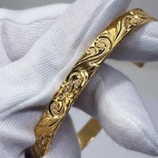 [手彫り]ヘビーウェイトロイヤルハワイアンバングル