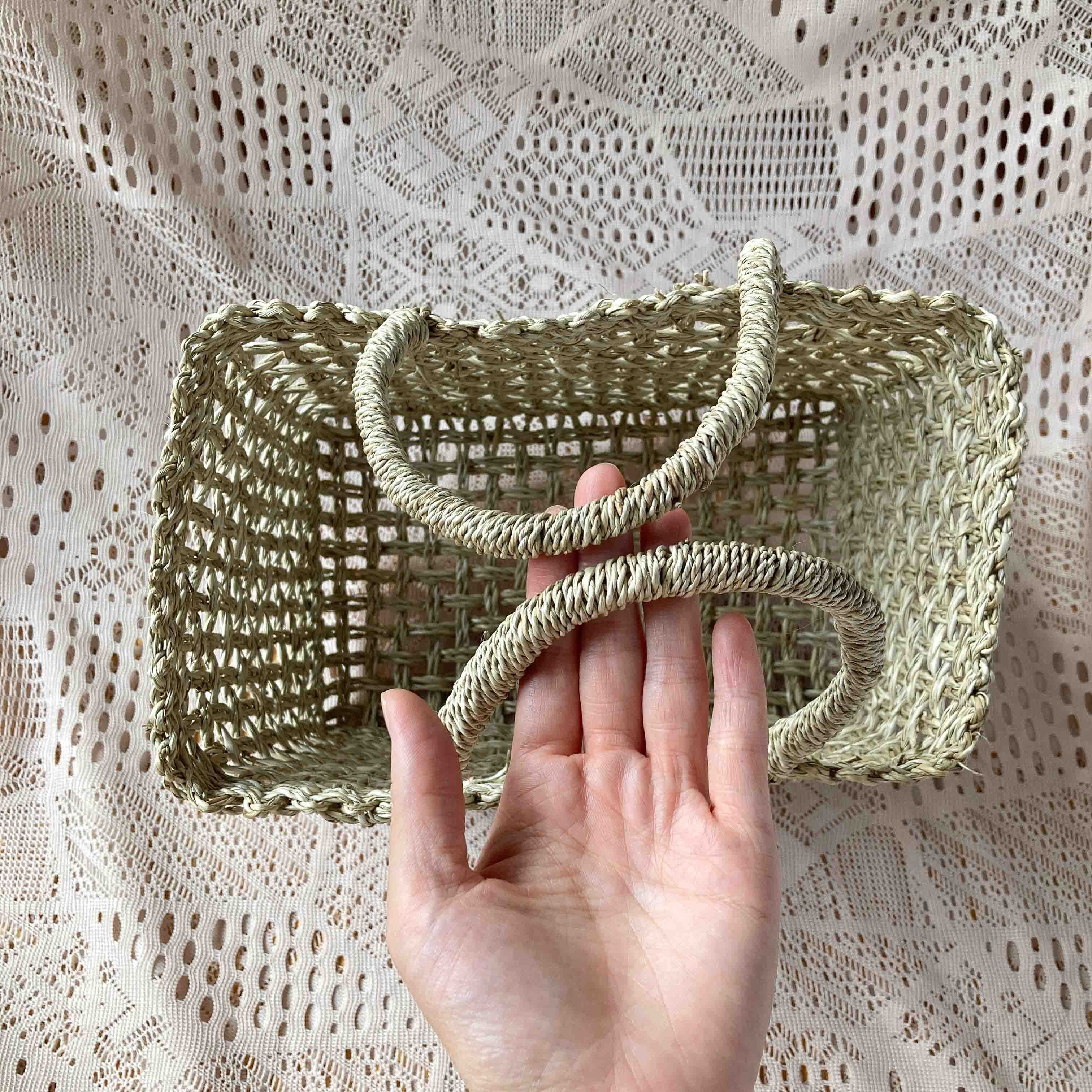シーグラスのかごバッグ（ナチュラルS） | かごと雑貨のお店 atta