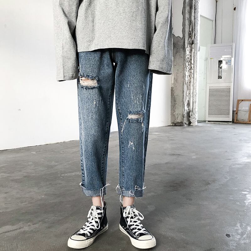 全2色 デニム パンツ ストレート カジュアル 無地 おしゃれ