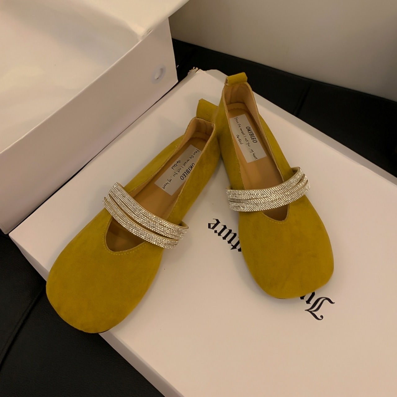 ラインストラップ フラットシューズ 90021