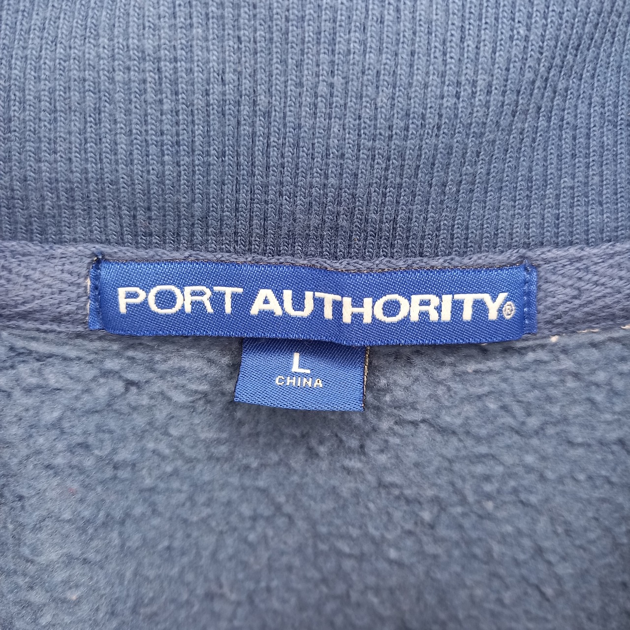 PORT AUTHORITY　ハーフジップ　スウェット　トレーナー　企業ロゴ　L