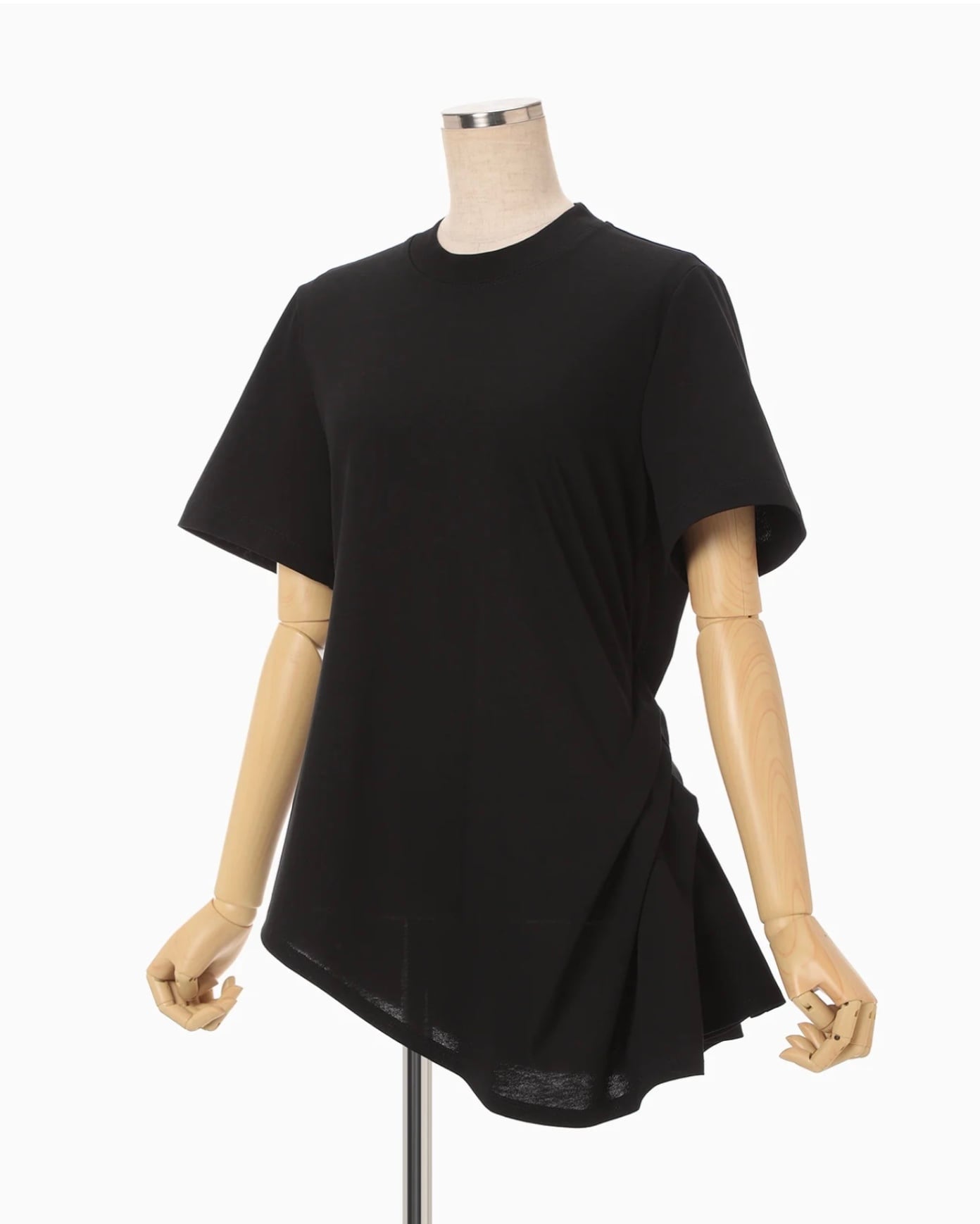 Mame Kurogouchi】Cotton Jersey Asymmetric T-Shirt - black