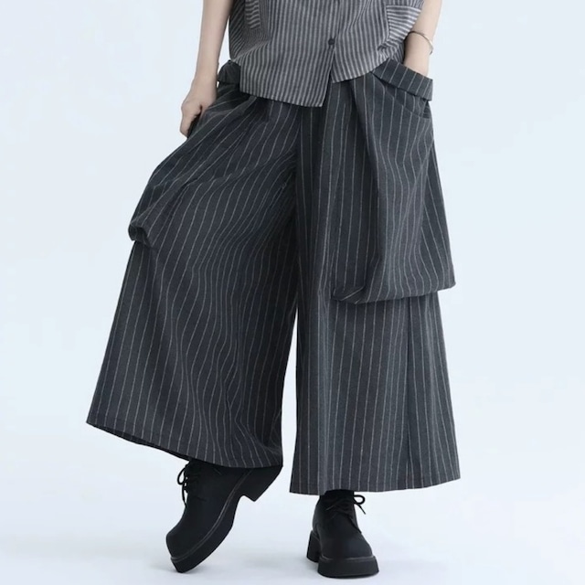 Striped Wide Pants 01473
