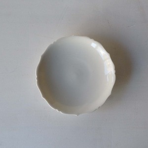 宮田竜司 白磁 稜花皿 4寸（26-056）