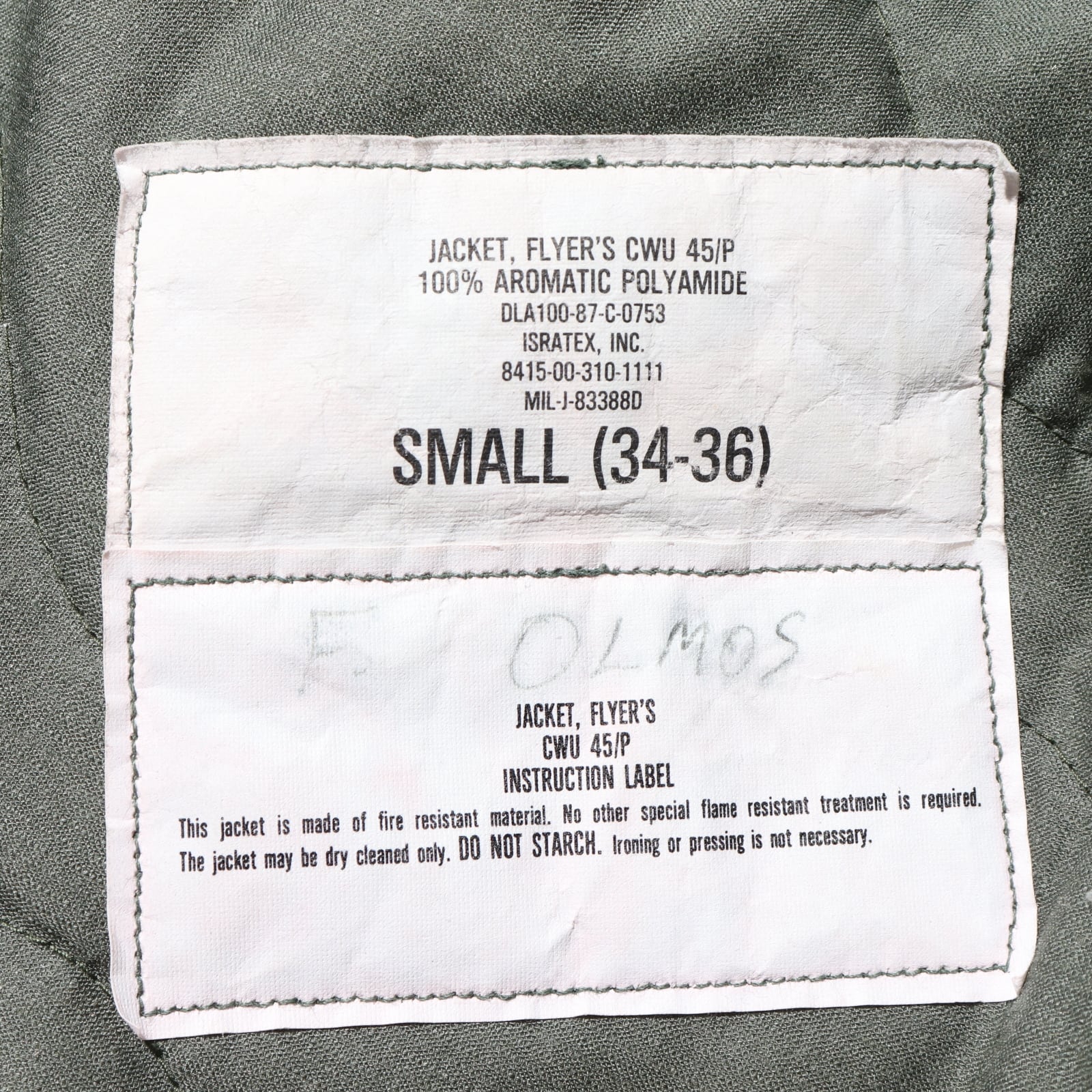 柿田商店 CWU-45￼/P フライトジャケット SCOVILLジッパー 40R 極美品 S 87年 SCOVILL CWU-45/P 米軍実物 フライトジャケット | エン