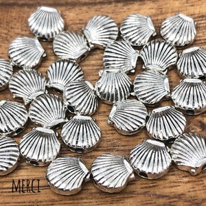 【2個】シェルメタルビーズ/貝