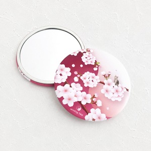 桜 まんまる ミラー ＊猫とメジロ＊