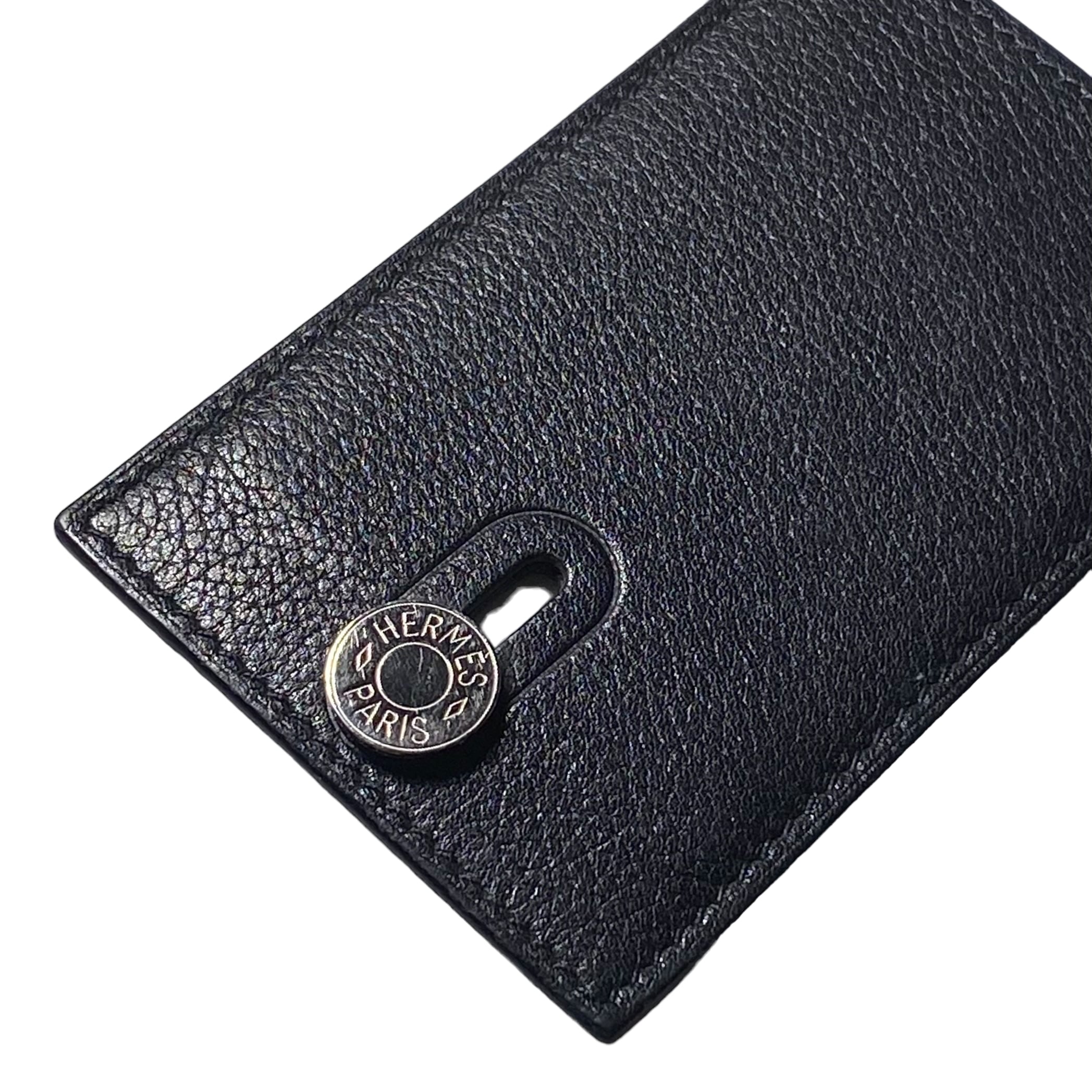 レザーがカッコイイ【HERMES】Diabolo カードホルダー HERMES black leather slide card holder “Diabolo” | NOIR ONLINE