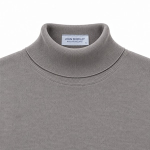★定価46,200円・新品未使用★ジョンスメドレー HAWLEY ホーリー 最高級シーアイランドコットン タートルネックニット シルバー　サイズS, M