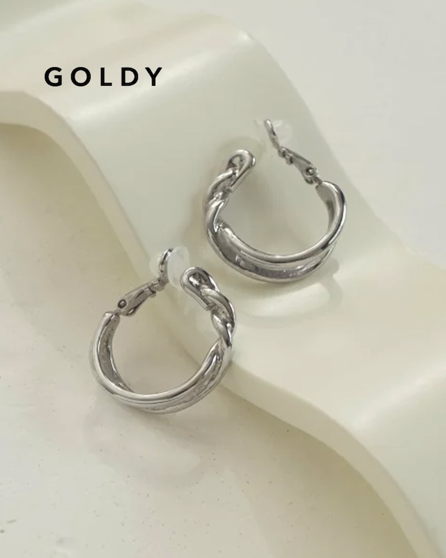 GOLDY/ゴールディ/ツイスト ダブル ライン フープ イヤリング/アクセサリー/2230910【追跡可能メール便180円】