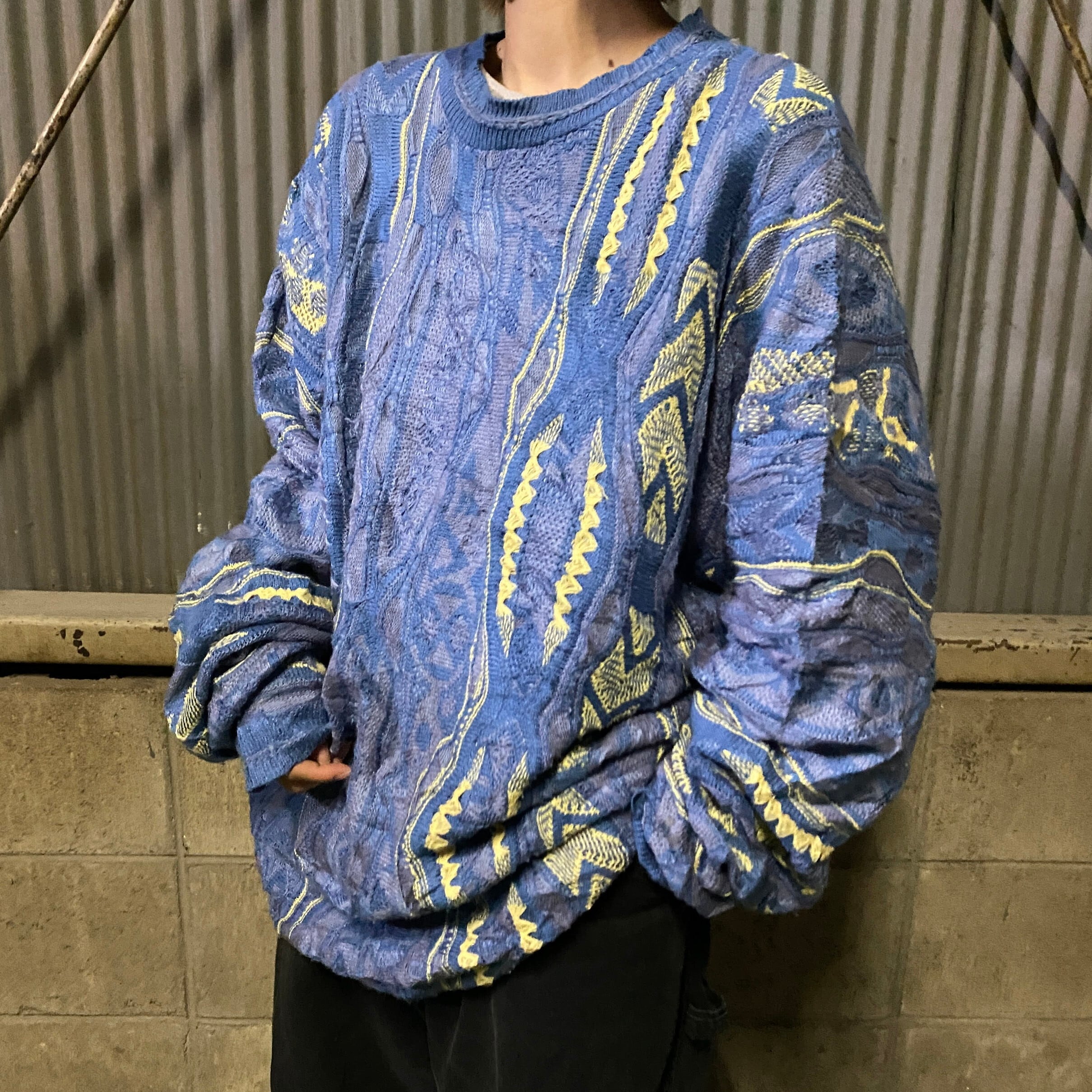 直営店で購入 COOGI クージー ニット セーター 3Dニット メンズ古着