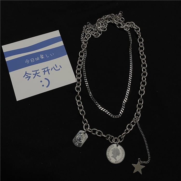 送料無料】KOREA レッドチェーン ネックレス レディース レース