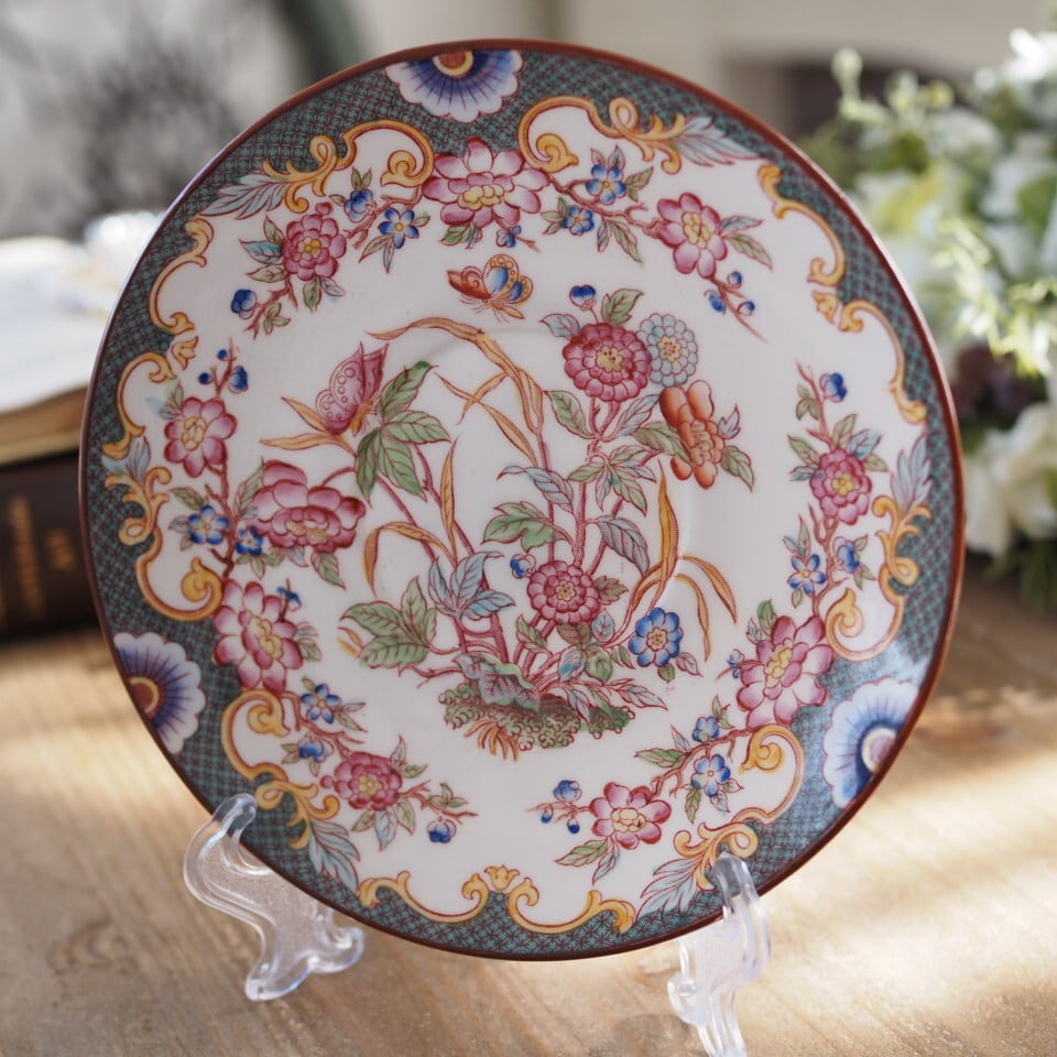 希少フランスアンティーク サルグミンヌ ミントン217 ソーサーC F2