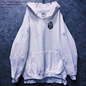 【doppio】vintage “adidas” performance logo design boro custom sweat hoodie