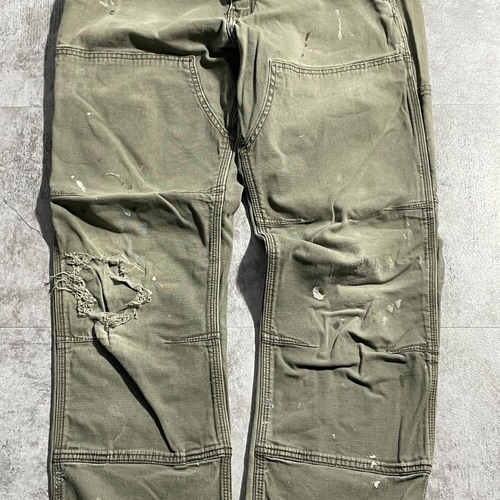 10s ニカラグア製 モスグリーン ダブルニー Carhartt 33×32 詳細写真4