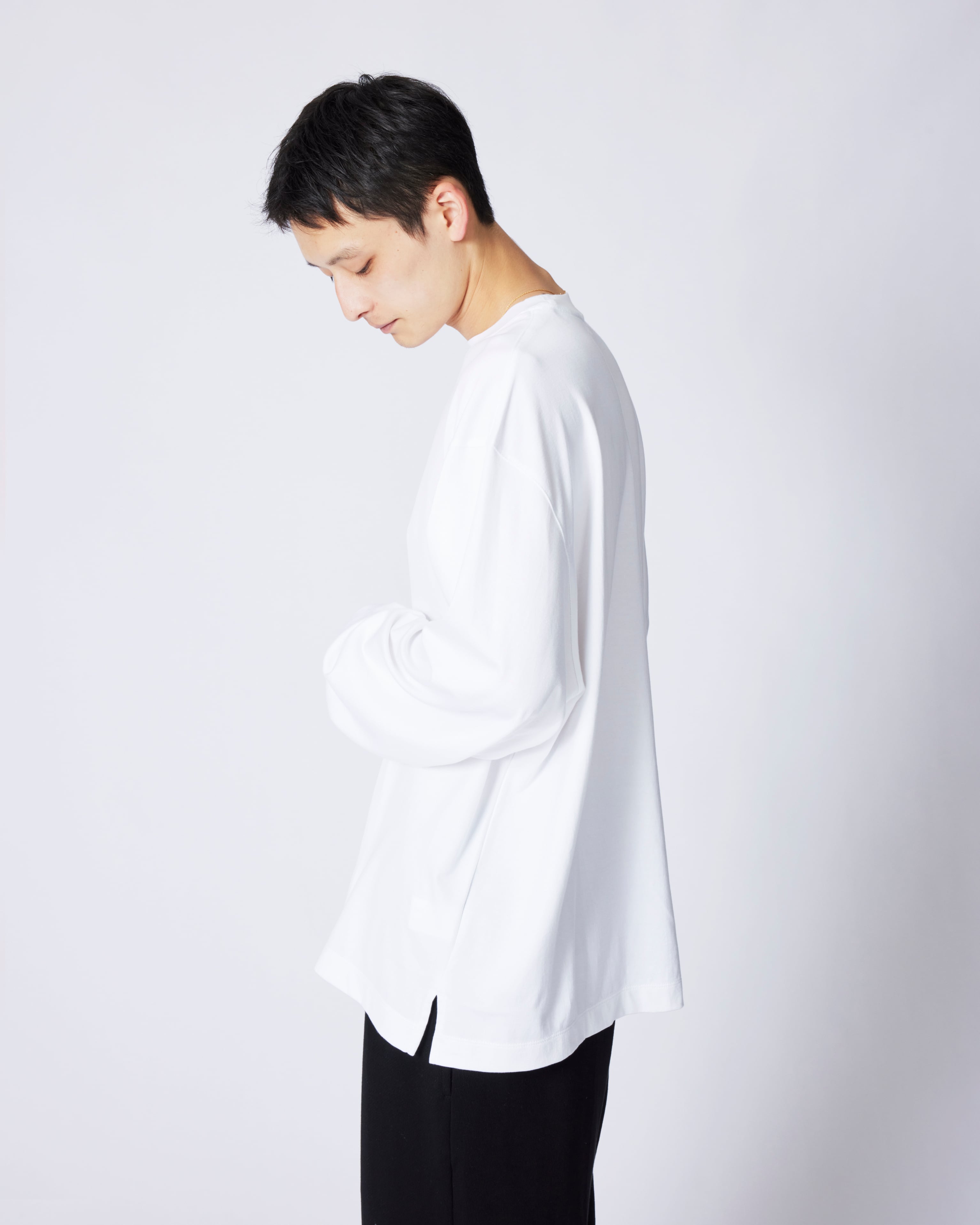 everyone rich cotton long sleeve tee shirt (WHITE) | everyone