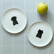 Black Dog&Cat Plate