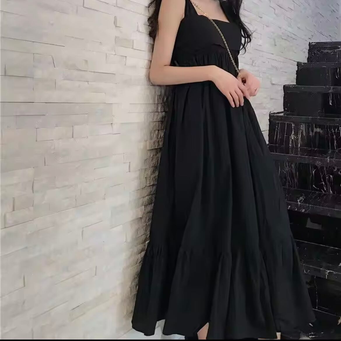 ロングフレアバックリボンサマードレス