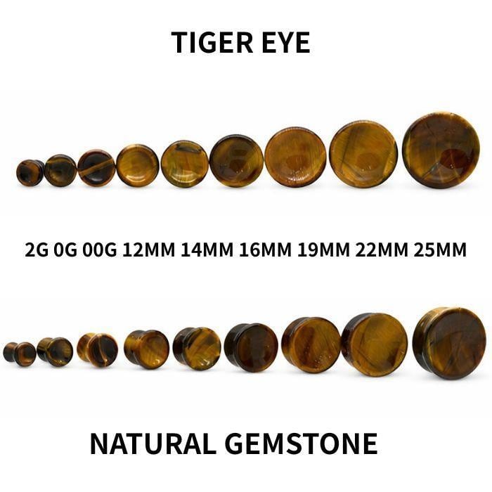SALEタイガーアイ×MOP×水晶 ダブルフラワートリプレットピアス 天然石ピアス ボディピアス タイガーアイ 22mm 25mm プラグ ダブル