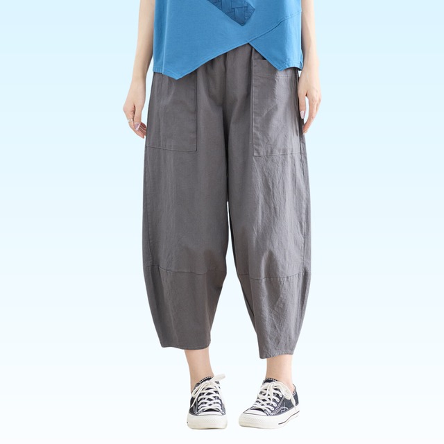 TRUBE ウォッシュドコットンクロプトパンツ (M~L) チャコールグレー
