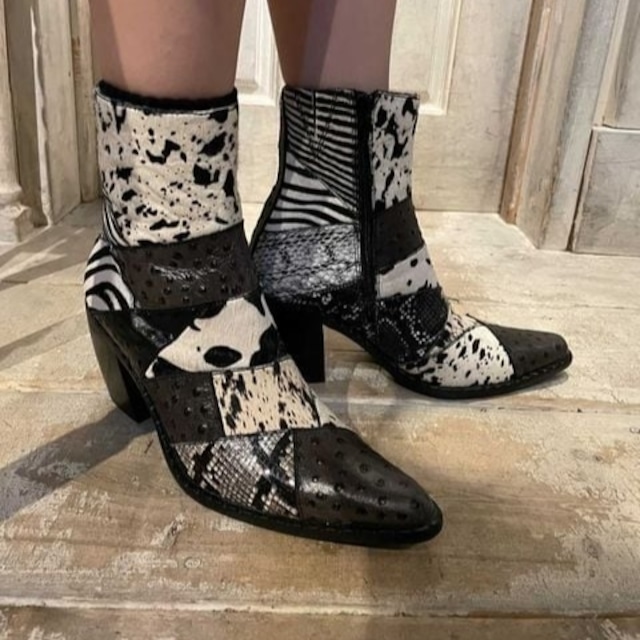 【JEFFREY CAMPBELL】アニマル柄切り替えヒールブーツ