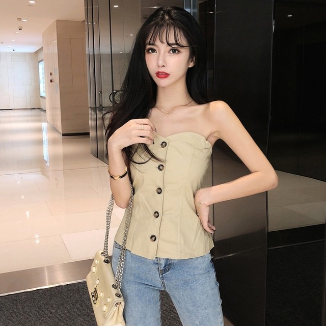 スタイルトップス ストラップレスノースリーブカジュアルジャンプスーツ オールインワン ハンチェンe28849355710