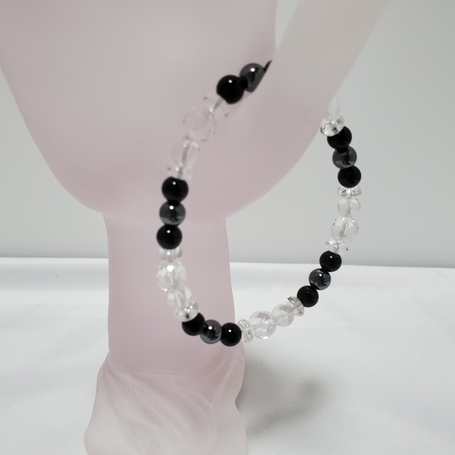 ★勝利*お守り*オニキス*ヘマタイト*パワーストーンブレスレット　bracelet03
