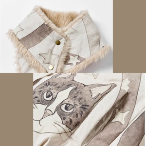 星降る夜に微笑む猫たちのダウンジャケット　E00610