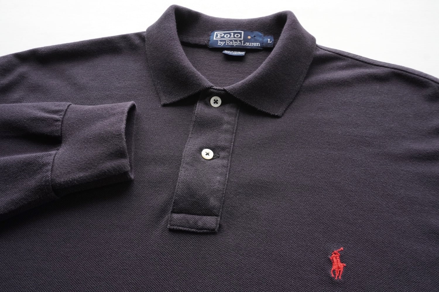 1990's〜2000's [Polo by Ralph Lauren] L/S ポロシャツ ブラック 表記