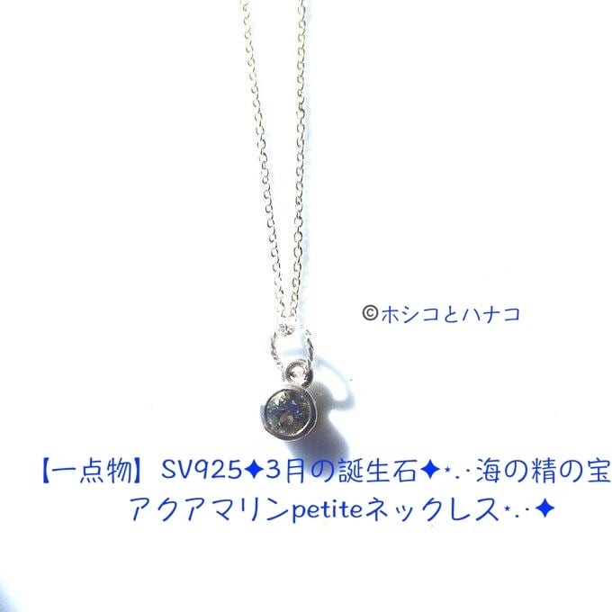 【一点物】SV925✦3月の誕生石✦⋆.·海の精の宝物 - アクアマリンpetiteネックレス⋆.·✦