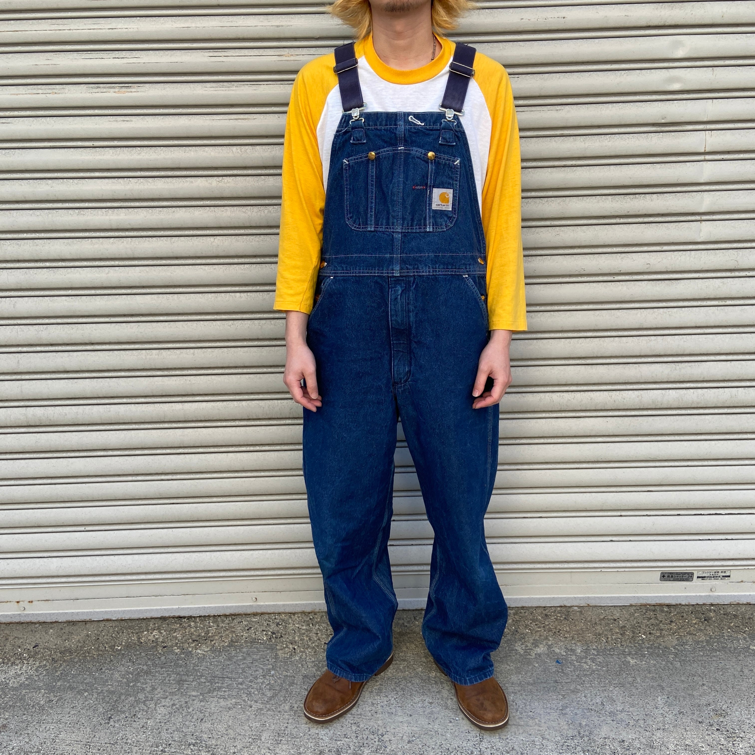 送料無料』Carhartt カーハート デニムオーバーオール W38L30 ワーク 