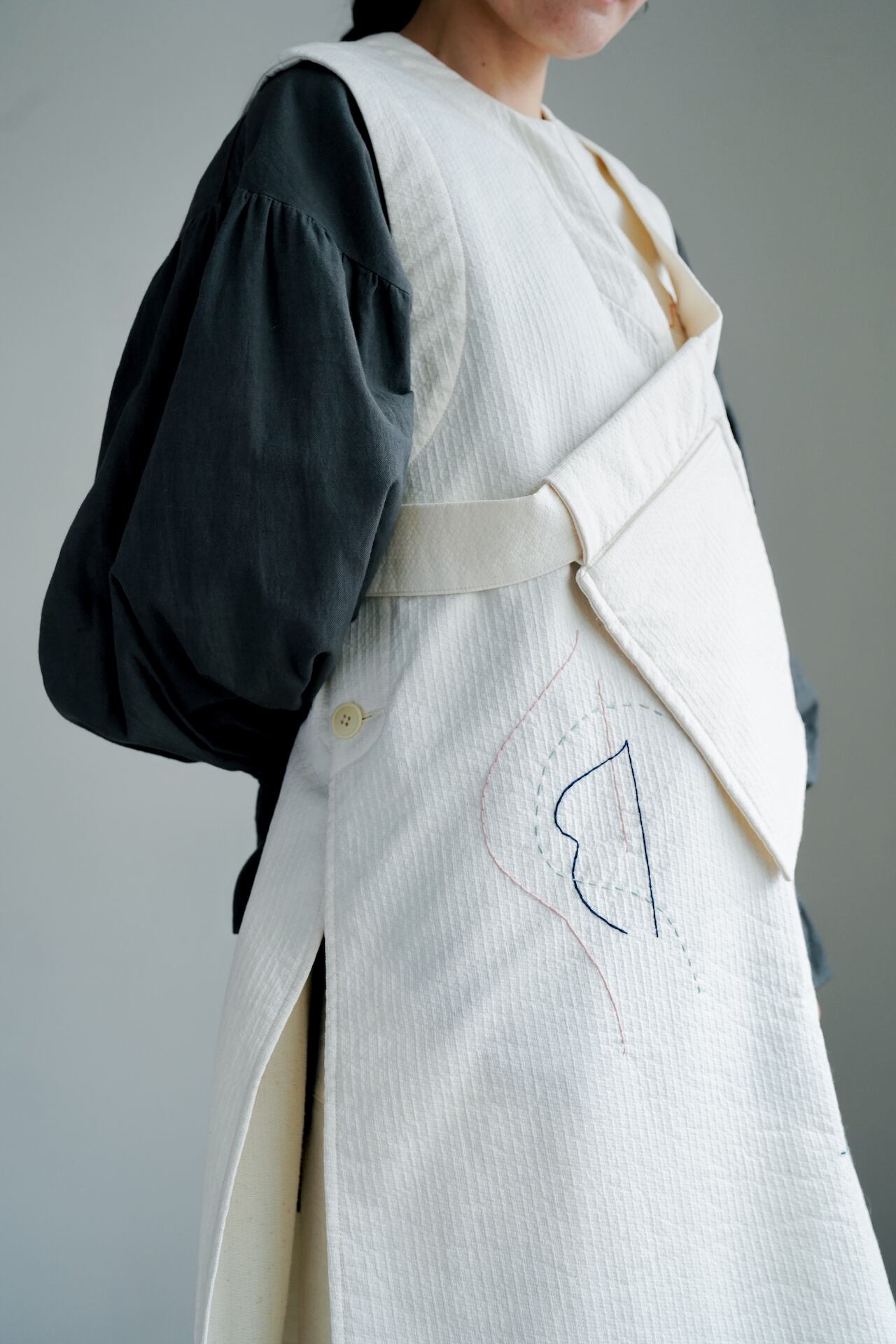 ワンピース papier Apron/white filer antique apron onepiece | wink miu