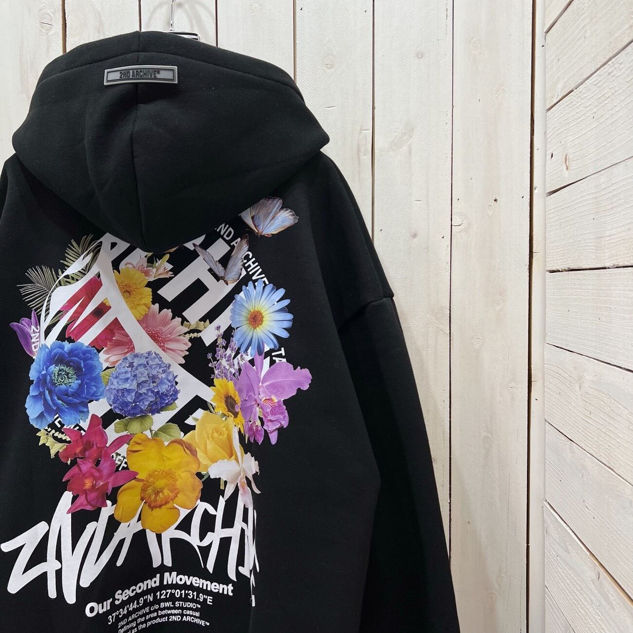 【VT-01133-2】FLOWER CIRCLE BACK PRINT HOODIE / 2ND