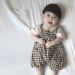 baby チェックサロペット