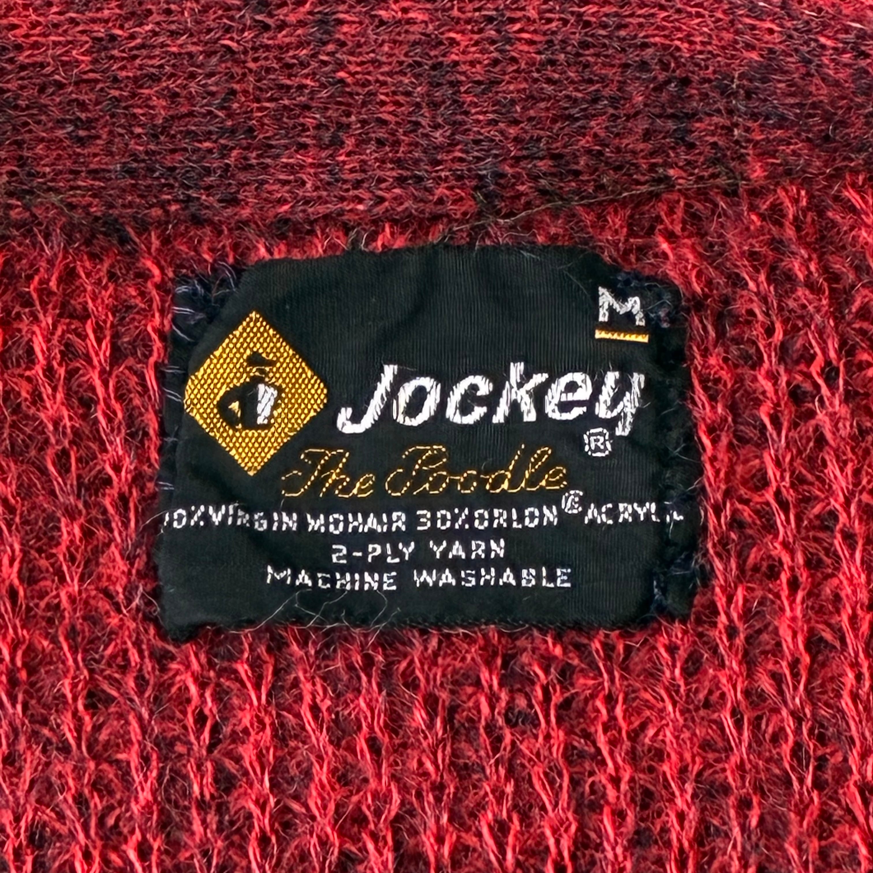 mohair 70%］60's Jockey“モヘア カーディガン“赤×黒 ミックスニット