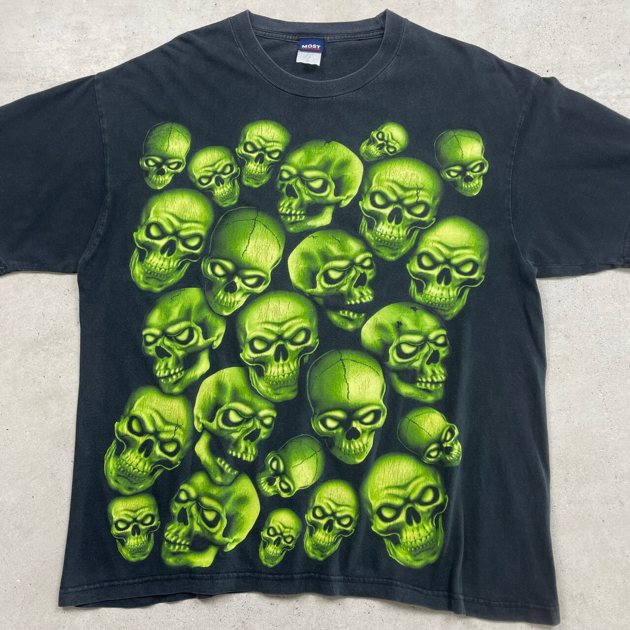 00年代 SKULL スカル 髑髏 ドクロ プリント Tシャツ メンズXL相当 古着 