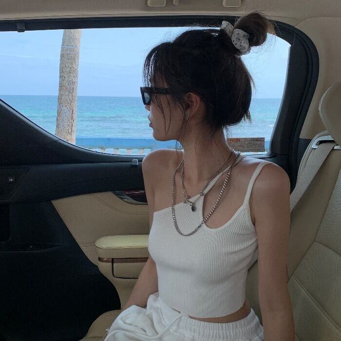 サマーノースリーブショートトップス 夏物 モンロー79396327422