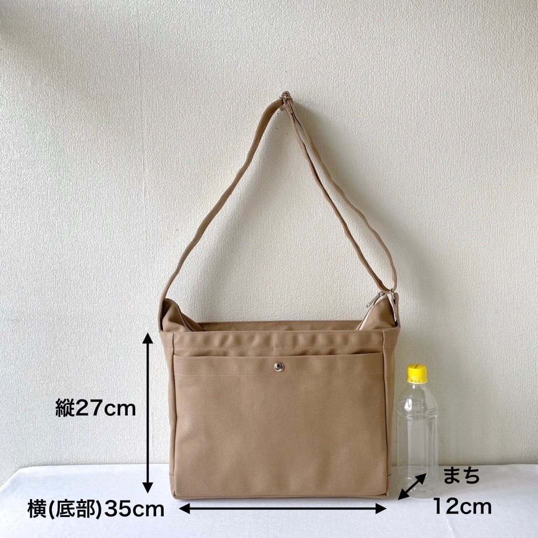 全5色】「箱型ショルダーバッグ」Lサイズ／倉敷帆布 8号帆布【受注制作