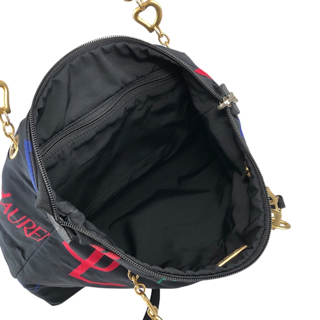 Yves Saint Laurent イヴ・サンローラン トートバッグ ブラック YSL ナイロン 総柄 vintage ヴィンテージ オールド fniuvx