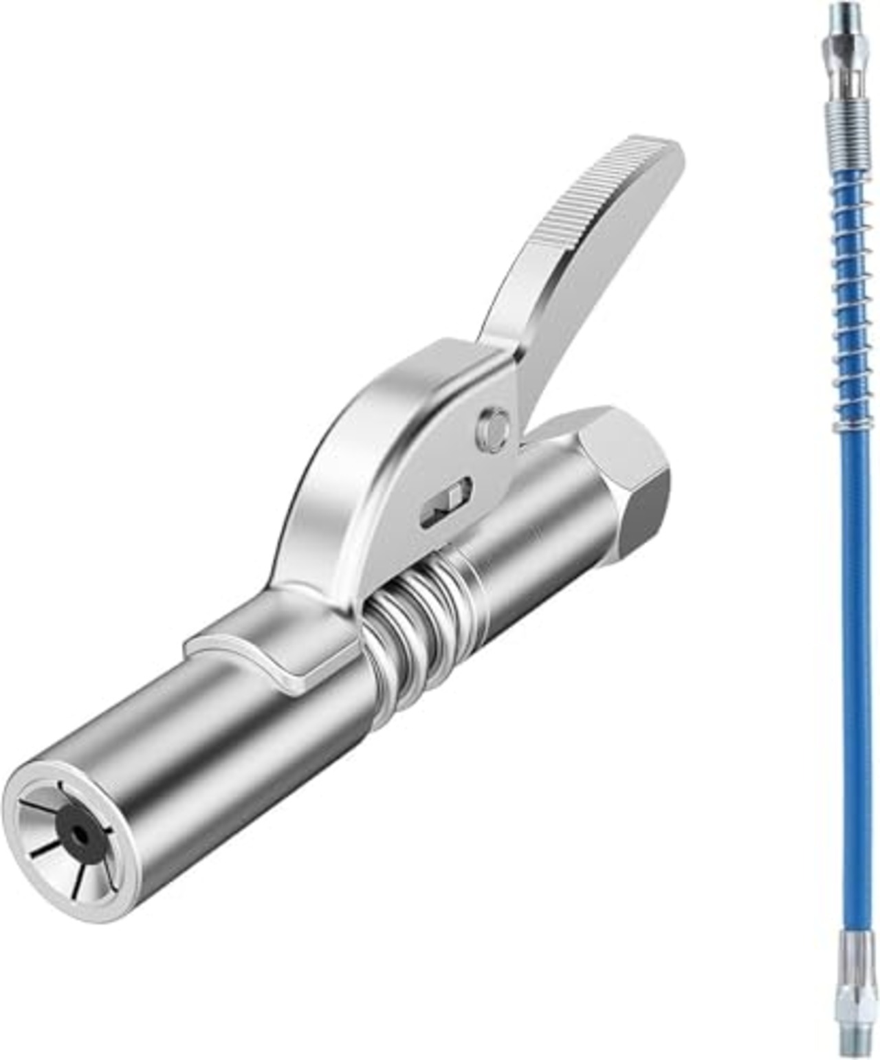 KEWAYO グリースガンカプラー 高圧グリースノズル グリースガンカプラー シングルハンドルロックカプラー 手動高圧グリースノズル 1/8インチ 注油工具