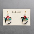お正月にぴったり！小さなミニチュアしめ縄ピアス イヤリング しめ飾り 和装アクセサリー
