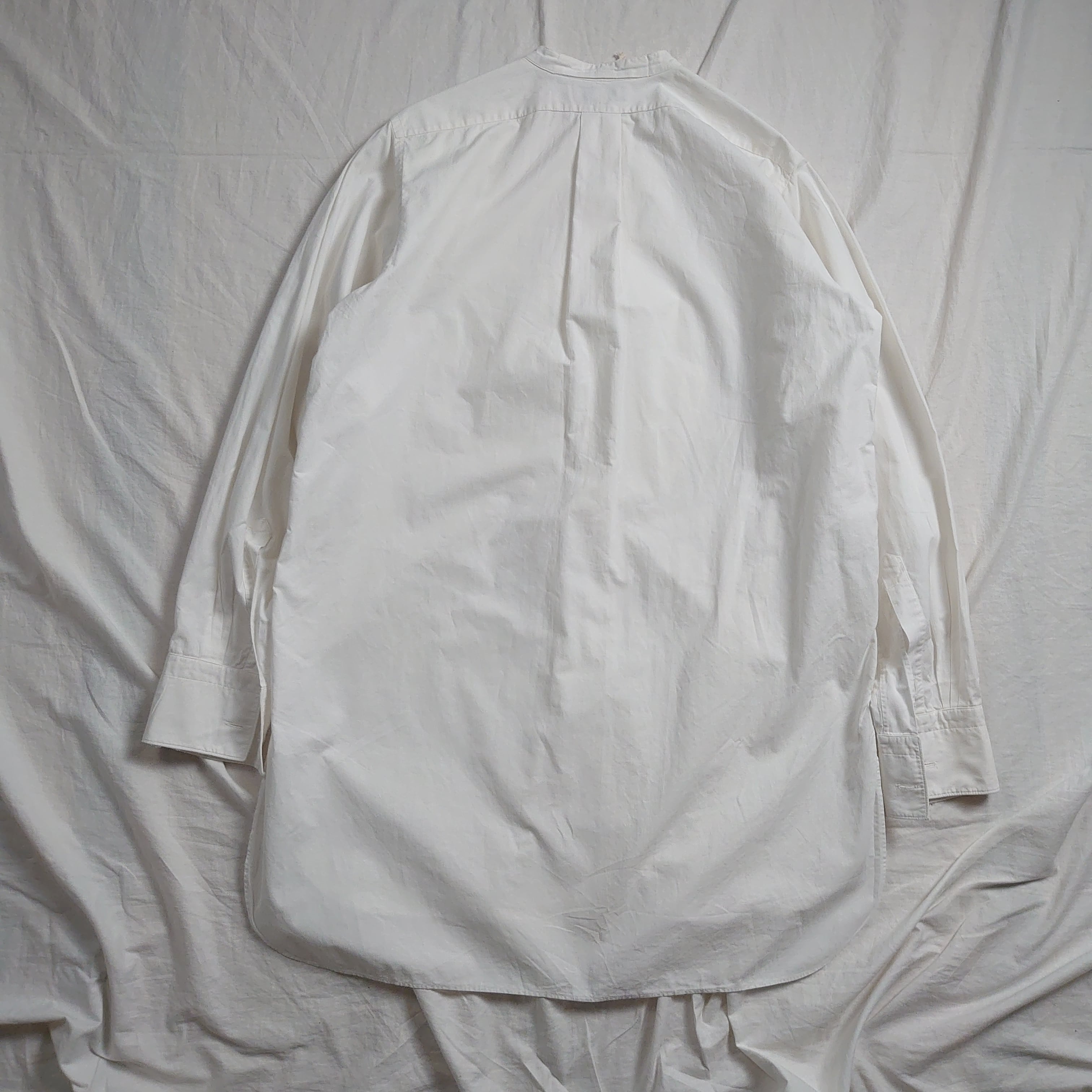 【デッドストック】1930～40s グランパシャツ 烏賊胸 ドイツ ホワイト
